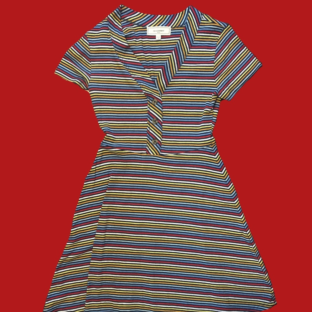 V- neck Striped Dress
